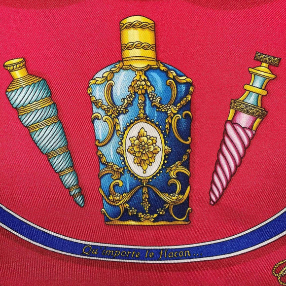 Hermès HERMES Silk Scarf 90cm Qu Importe Le Flacon  Blue Scarf 35" - Picture 11 of 16